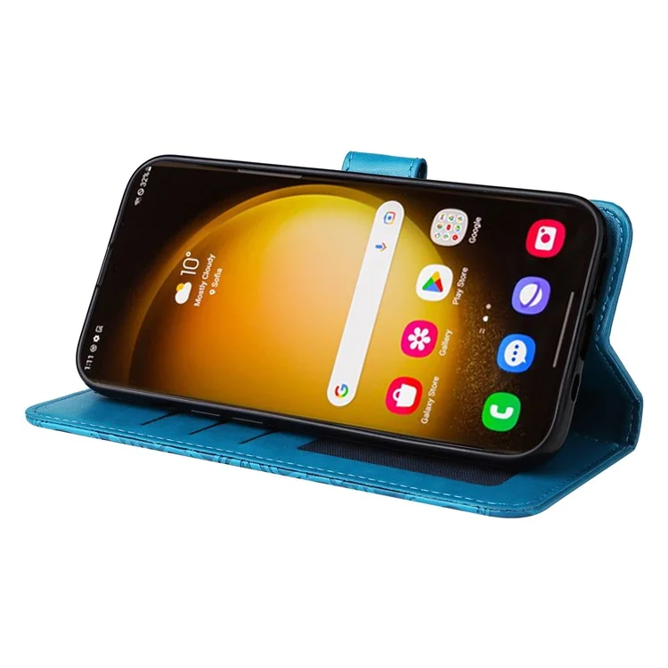 For Samsung Galaxy S24 Ultra Case Leather Wallet Flip Protective Phone Cover - Blue