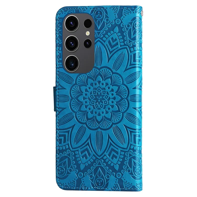 For Samsung Galaxy S24 Ultra Case Leather Wallet Flip Protective Phone Cover - Blue