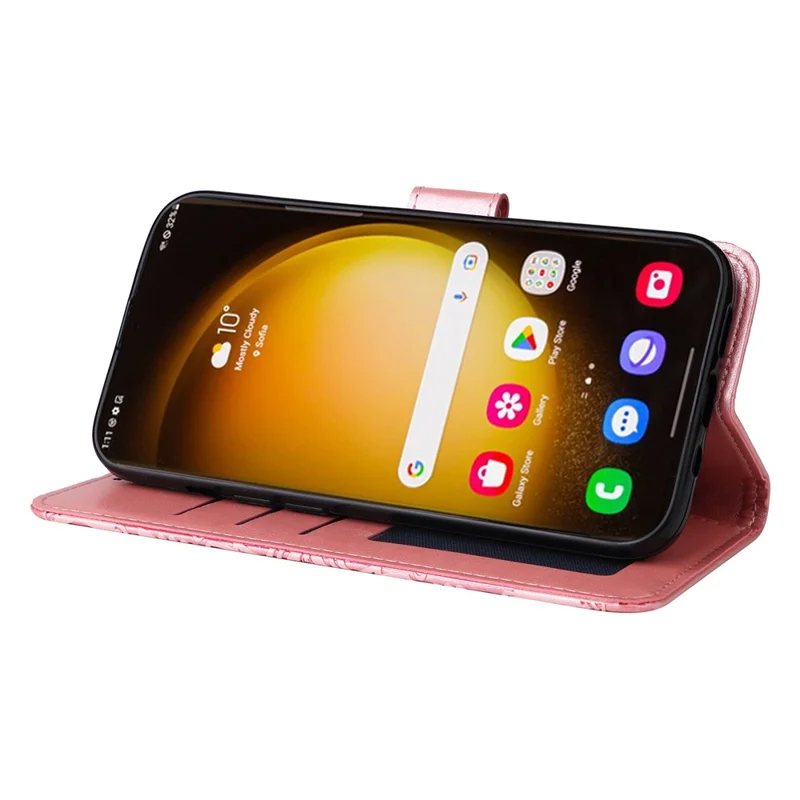 For Samsung Galaxy S24 Ultra Case Leather Wallet Flip Protective Phone Cover - Pink