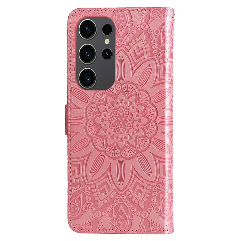 For Samsung Galaxy S24 Ultra Case Leather Wallet Flip Protective Phone Cover - Pink