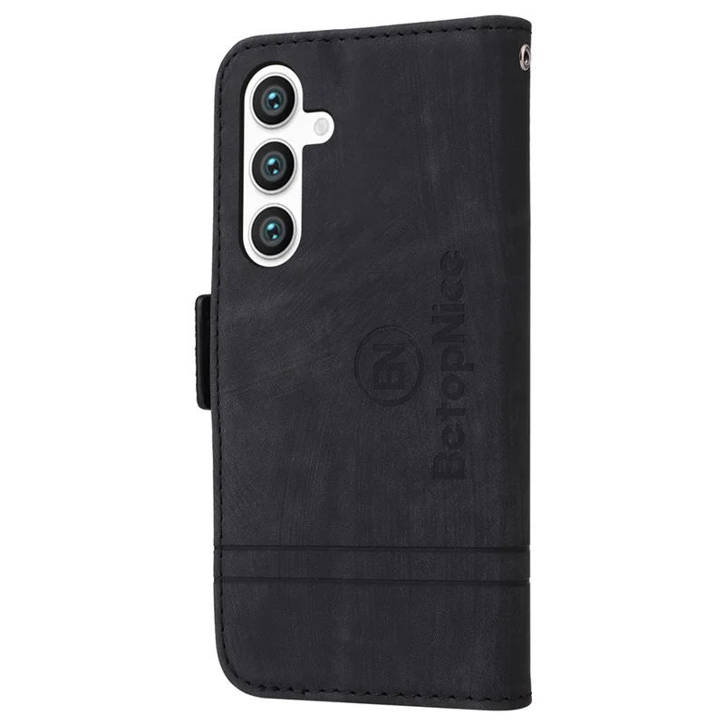 BETOPNICE 001 for Samsung Galaxy S24+ Case Magnetic Flip PU Leather Phone Cover - Black