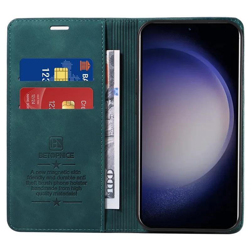 BETOPNICE 003 til Samsung Galaxy S24 Case RFID-blokerende stødfaste beskyttelsesdæksel - Grøn