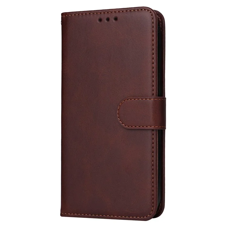 For Samsung Galaxy S24 Ultra Case Flip Stand PU Leather Protective Phone Cover - Brown