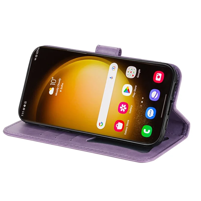 Para Samsung Galaxy S24 Ultra Case Wallet PU Leather Magnetic Flip Folio Phone Cover - Roxo