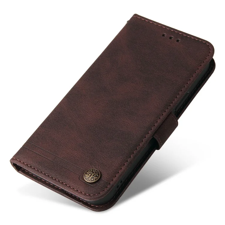 For Samsung Galaxy S24 Leather Wallet Cases Skin Touch Phone Cover Stand with Strap - Brown