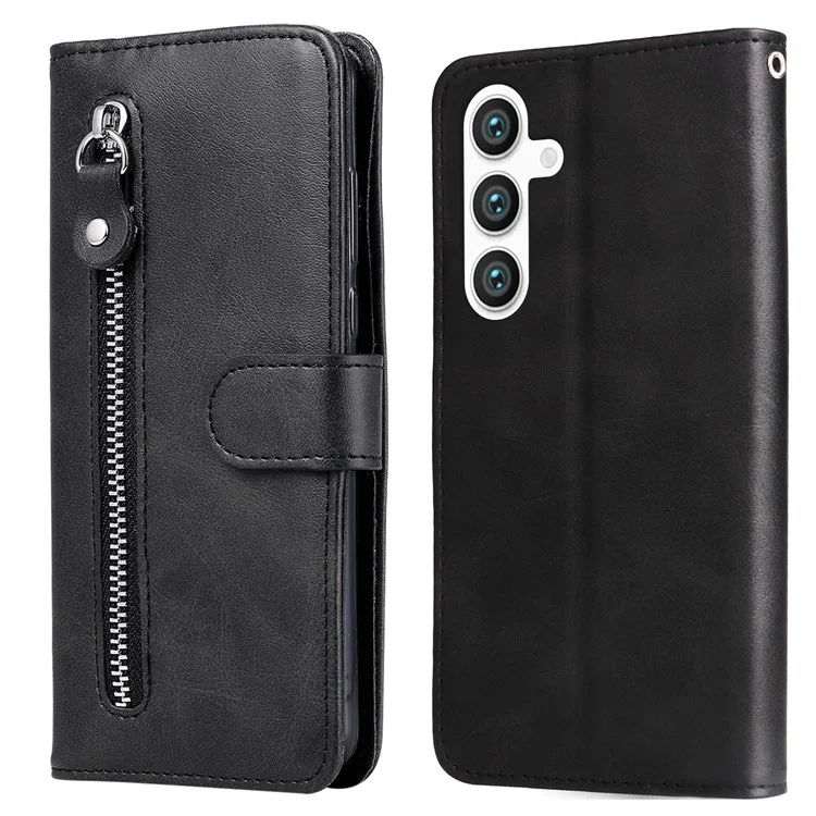 Чехол-книжка с застежкой-молнией для Samsung Galaxy S24 - черный