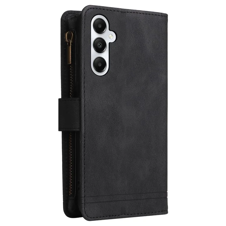 Per Samsung Galaxy A05s 4G Case Multiple Card Slots Leather Stand Phone Cover - Black