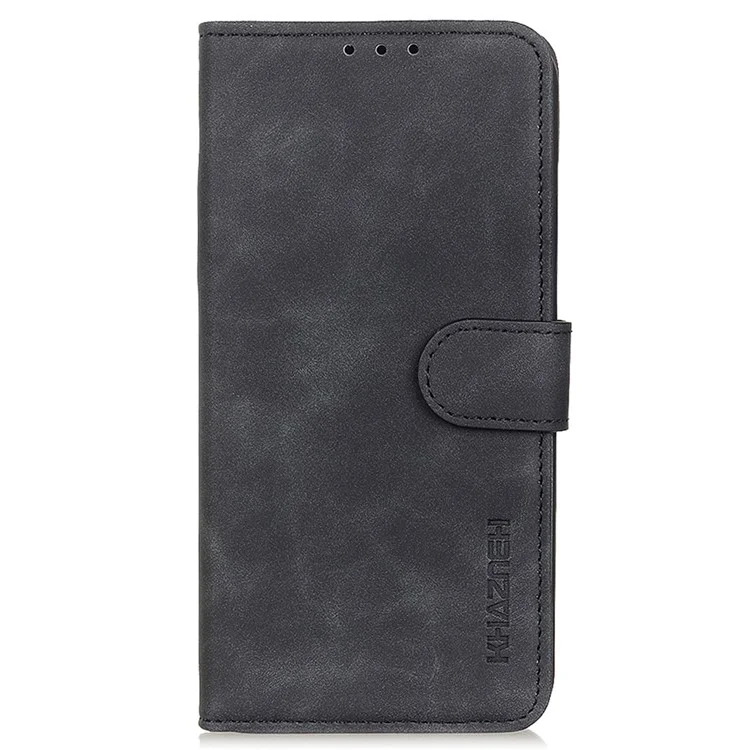 KHAZNEH For Samsung Galaxy A25 5G (Global) (161.0 x 76.5 x 8.3mm) Case Stand Wallet Retro Phone Cover - Black