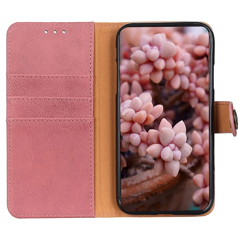 KHAZNEH For Samsung Galaxy A25 5G (Global) (161.0 x 76.5 x 8.3mm) Case Cowhide Leather Phone Wallet Cover - Pink