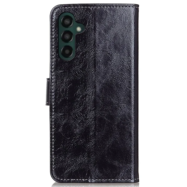 Para Samsung Galaxy A25 5G (Global) (161,0 x 76,5 x 8,3 mm) Capa Retro Crazy Horse Texture Wallet Leather Cover - Preto