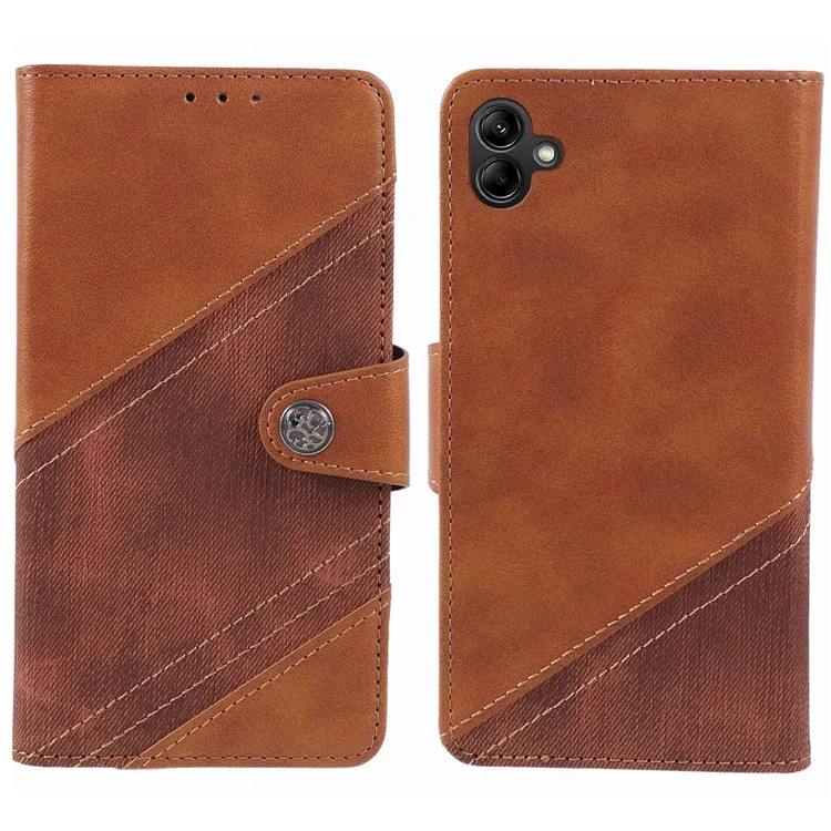 Für Samsung Galaxy A05 4G Case Wallet Splicing Leather Phone Cover - Braun