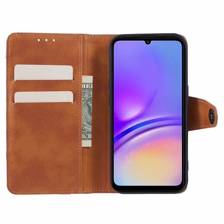 Für Samsung Galaxy A05 4G Case Wallet Splicing Leather Phone Cover - Braun