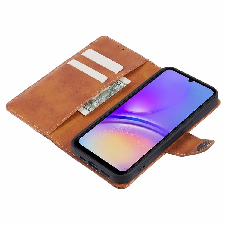Für Samsung Galaxy A05 4G Case Wallet Splicing Leather Phone Cover - Braun