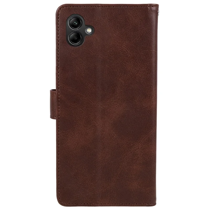 Pour Samsung Galaxy A05 4G Case Magnetic Clasp PU Leather Phone Wallet Cover - Marron