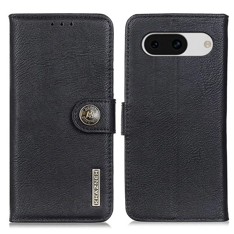 KHAZNEH Pour Google Pixel 8a Case Stand Wallet Anti-drop Phone Cover - Noir