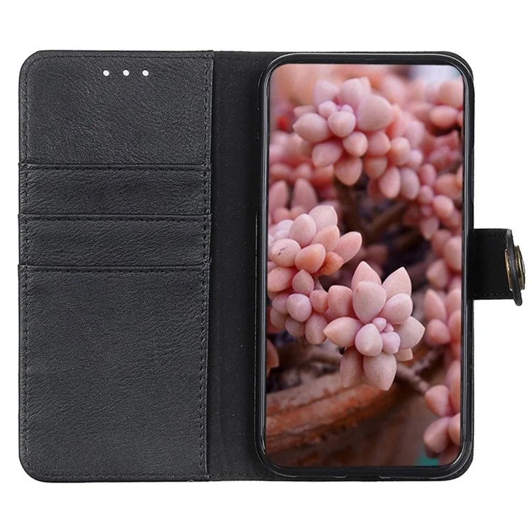 KHAZNEH Pour Google Pixel 8a Case Stand Wallet Anti-drop Phone Cover - Noir