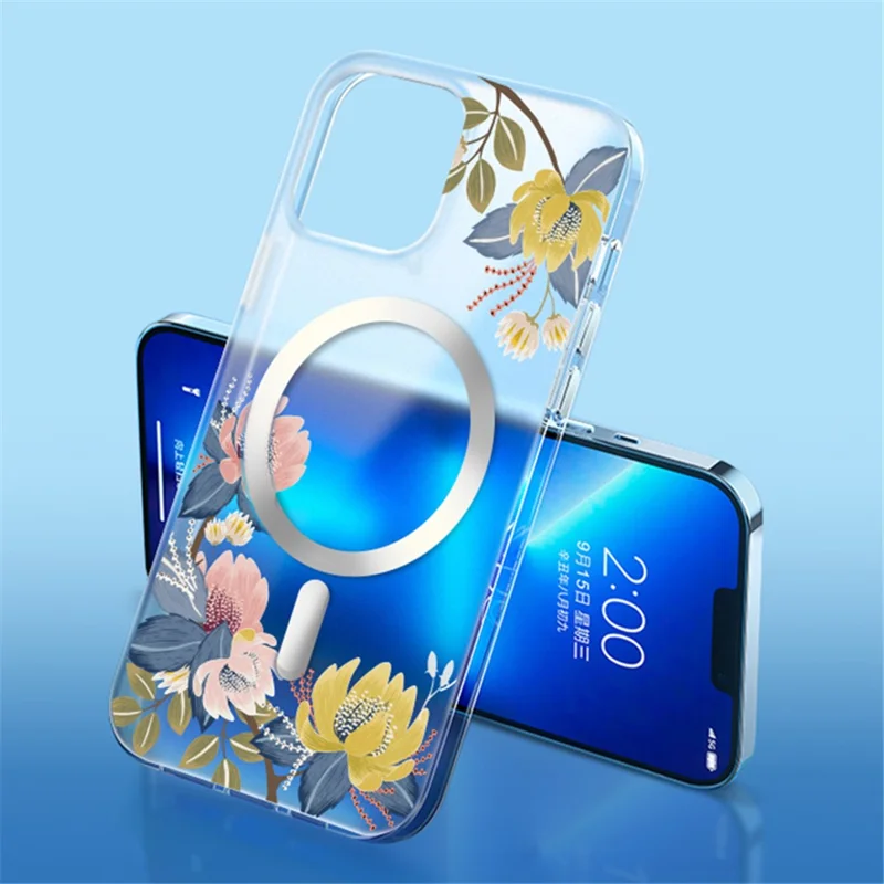 Flower Series for iPhone 15 Pro Case Compatible with Magsafe Matte Phone Cover - Chrysanthemum