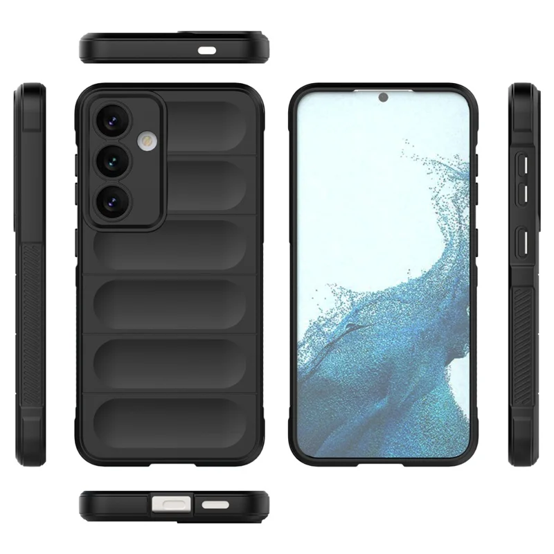 For Samsung Galaxy S24 Case Rugged Soft TPU Mobile Phone Cover - Black