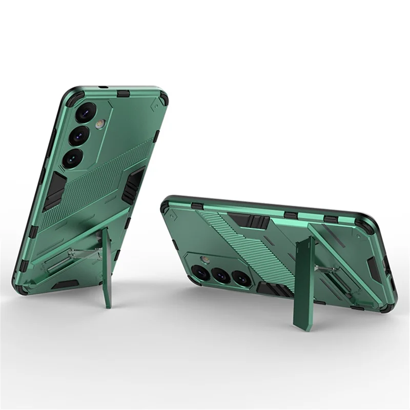 Pour Samsung Galaxy S24+ Coque PC+TPU Housse de téléphone avec support pliable - Vert