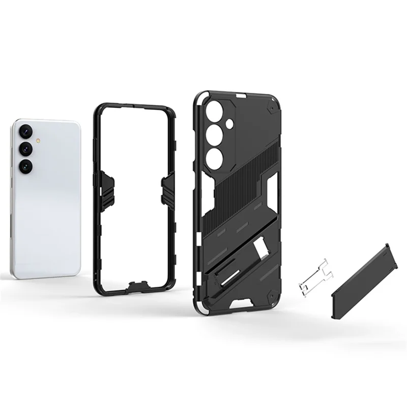 Pour Samsung Galaxy S24+ Coque PC+TPU Housse de téléphone avec support pliable - Vert