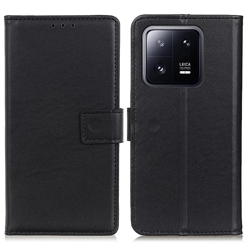 Til Xiaomi 14 Skærmhættesæt Mod ridser Wallet Telefonbeskyttelse PU Læder Stående Cover - Sort
