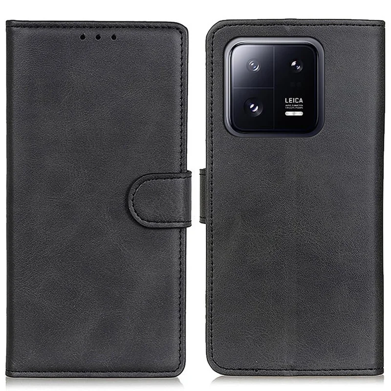 Capa Xiaomi 14 à prova de choques Carteira com Suporte Proteção do Telefone - Preta