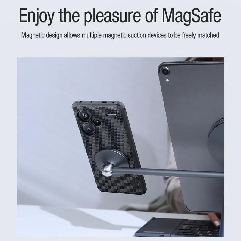 NILLKIN Frosted Shield Pro for Xiaomi Redmi Note 13 Pro+ 5G Case Magnetic Phone Cover - Black