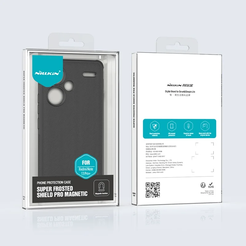 NILLKIN Frosted Shield Pro for Xiaomi Redmi Note 13 Pro+ 5G Case Magnetic Phone Cover - Black