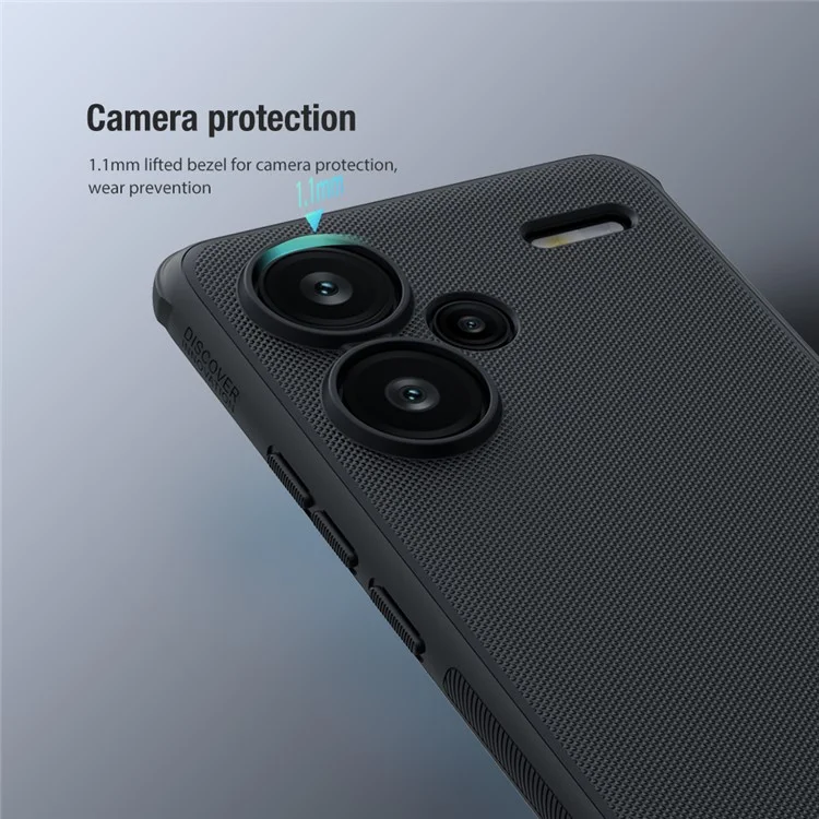 Nillkin Super Frosted Shield Pro Para Xiaomi Redmi Note 13 Pro+ Case Pc+ Tpu Cubierta Protectora - Negro