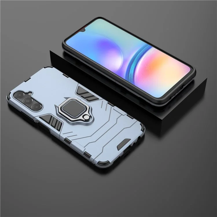 Per Samsung Galaxy A05s 4G Case Ring Holder Kickstand Protective Phone Cover - Blu