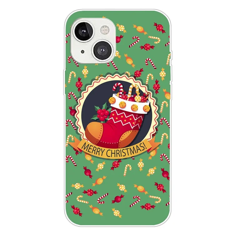 Per Iphone 15 Plus TPU Case Anti-scratch Christmas Pattern Cover - Calzino di Natale
