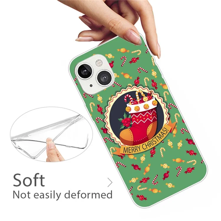Per Iphone 15 Plus TPU Case Anti-scratch Christmas Pattern Cover - Calzino di Natale