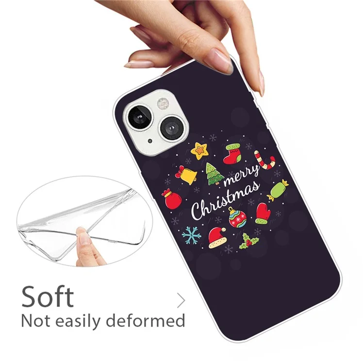 For iPhone 15 Phone Case Christmas Pattern Anti-scratch TPU Cover - Christmas Decoration