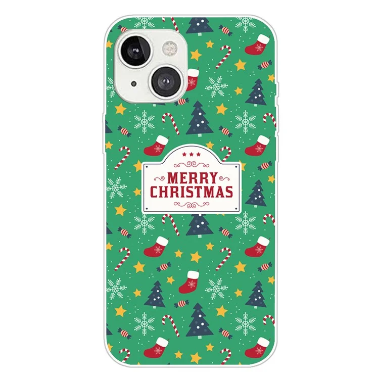 For iPhone 15 Phone Case Christmas Pattern Anti-scratch TPU Cover - Merry Christmas