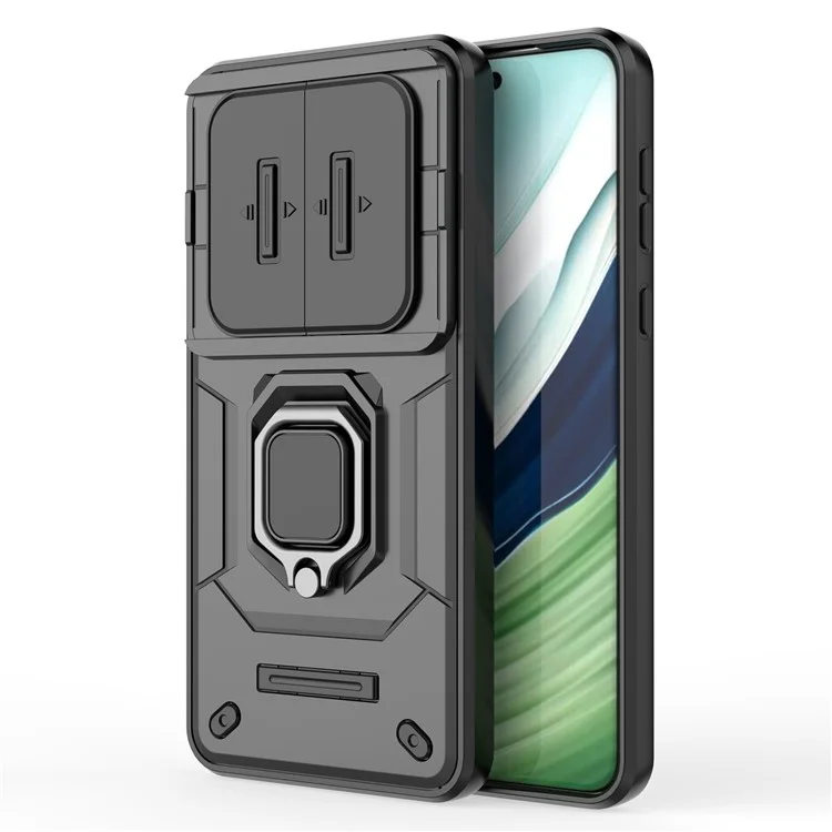Funda para Huawei Mate 60 Pro con Soporte Antigolpes y Protección de Lente Deslizante - Negro