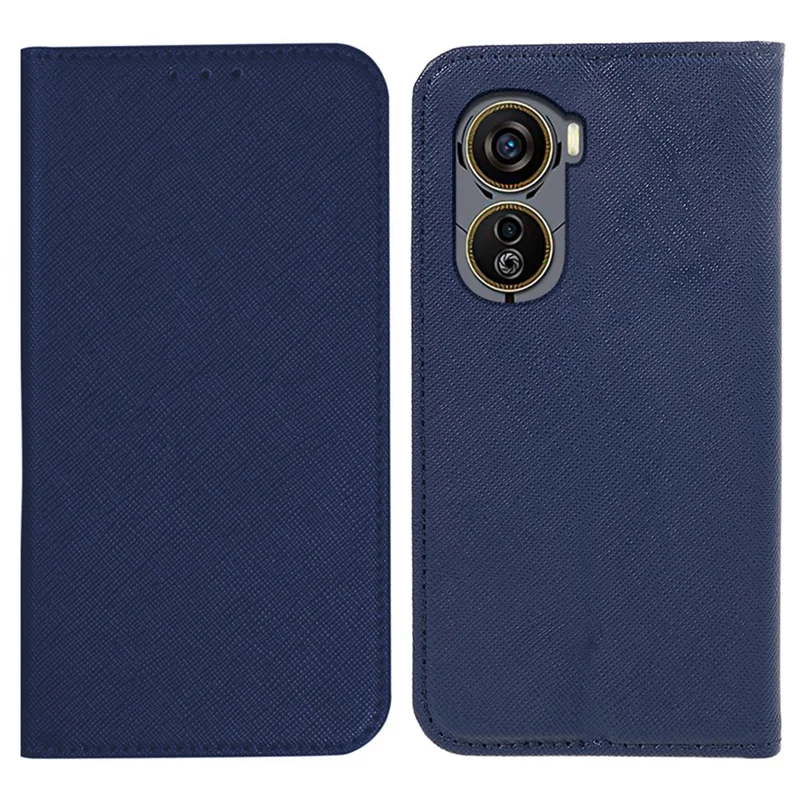 For ZTE nubia Neo 5G Case Anti-fall PU Leather Wallet Stand Cell Phone Cover - Dark Blue