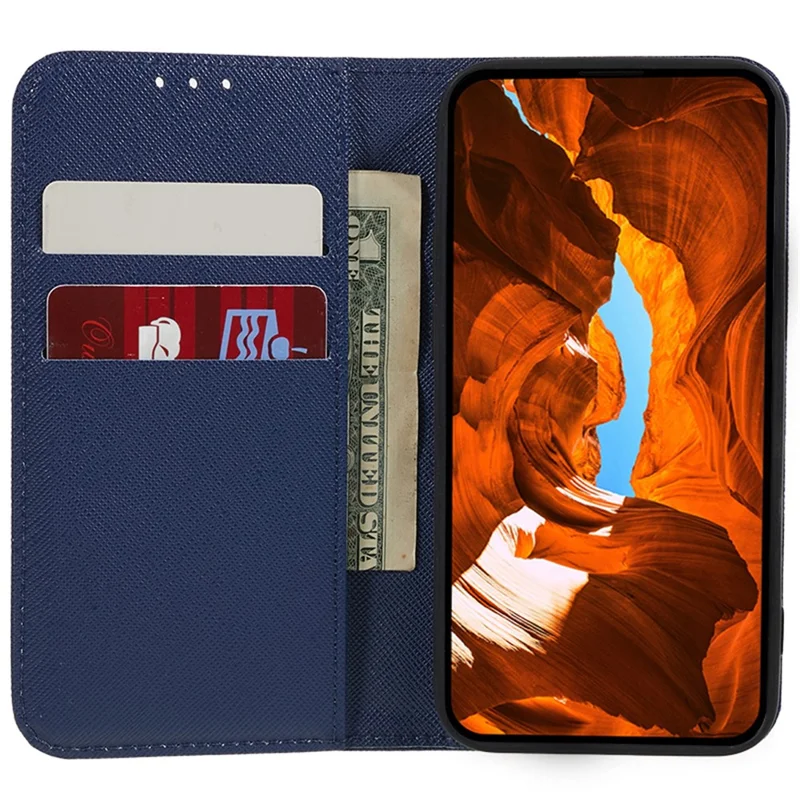 For ZTE nubia Neo 5G Case Anti-fall PU Leather Wallet Stand Cell Phone Cover - Dark Blue