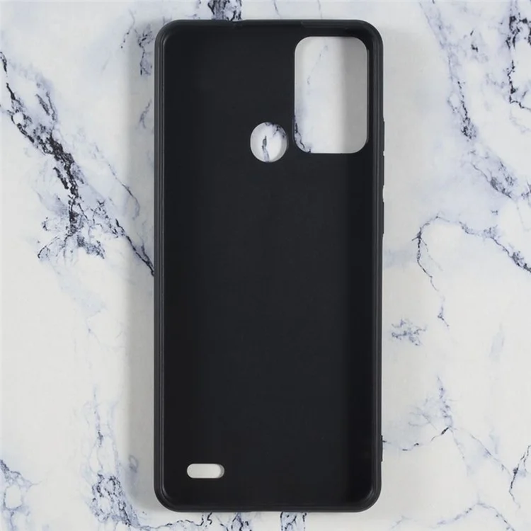 Para ZTE Blade A53 Pro Black Case Matte Anti-fingerprint Telephip Cover (gran Orificio de la Lente Trasera)