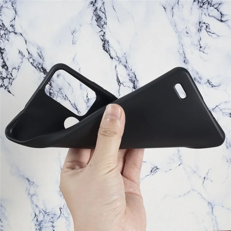 Pour ZTE Blade A53 Pro Noir Cas Mat Anti-empreintes Couvre-téléphone (Grand Trou Objectif Arrière)