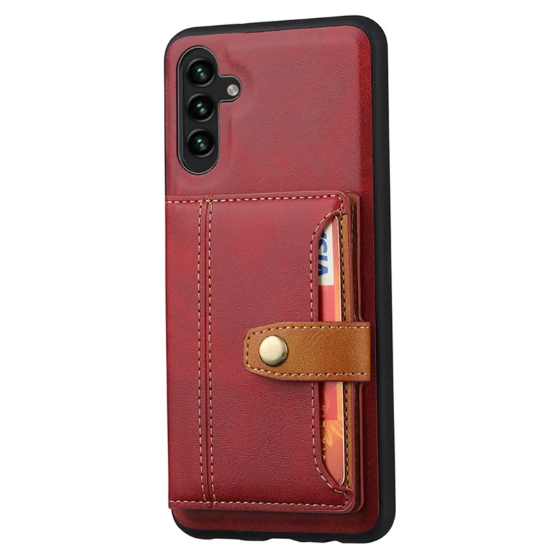 For Samsung Galaxy A05s 4G Case Card Slot Kickstand Phone Cover - Red