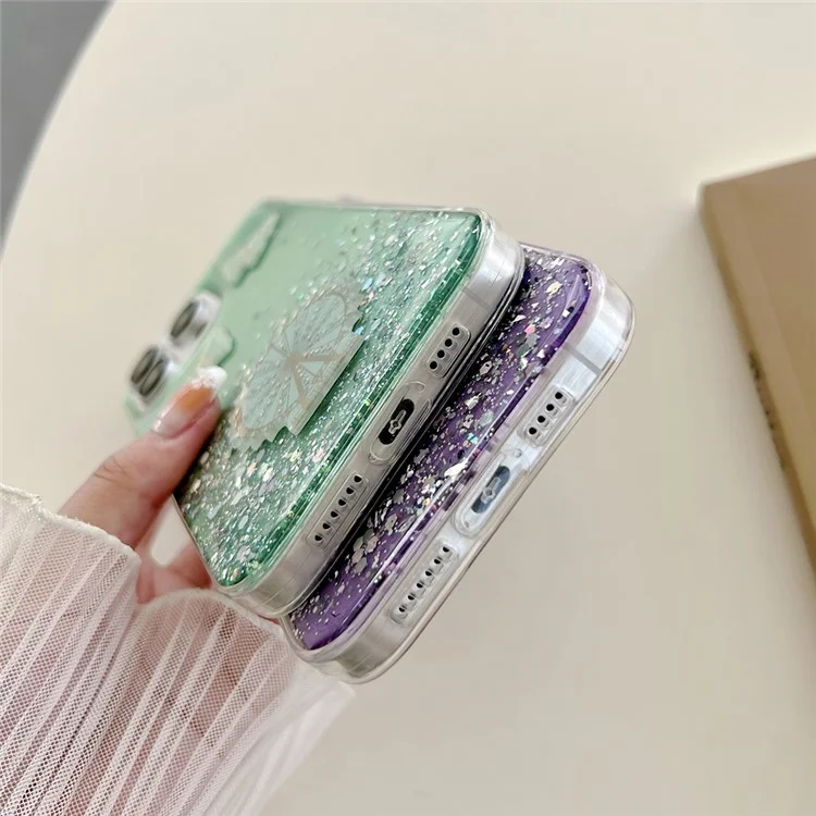 Capa para iPhone 15 Pro Max Sparkle Epoxy Ferris Wheel TPU Phone Cover - Roxo