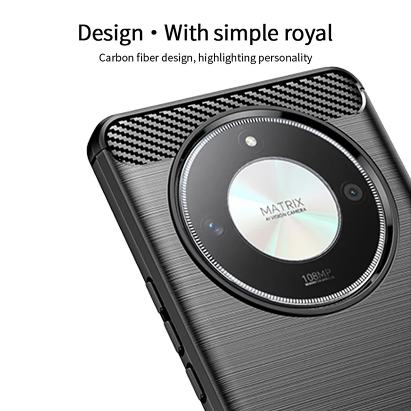 MOFI JK TPU Series-1 For Honor X9b 5G / Magic6 Lite 5G Чехол с текстурой карбона, TPU-чехол для телефона - черный