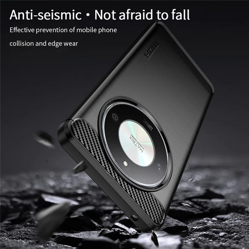 MOFI JK TPU Series-1 For Honor X9b 5G / Magic6 Lite 5G Чехол с текстурой карбона, TPU-чехол для телефона - черный