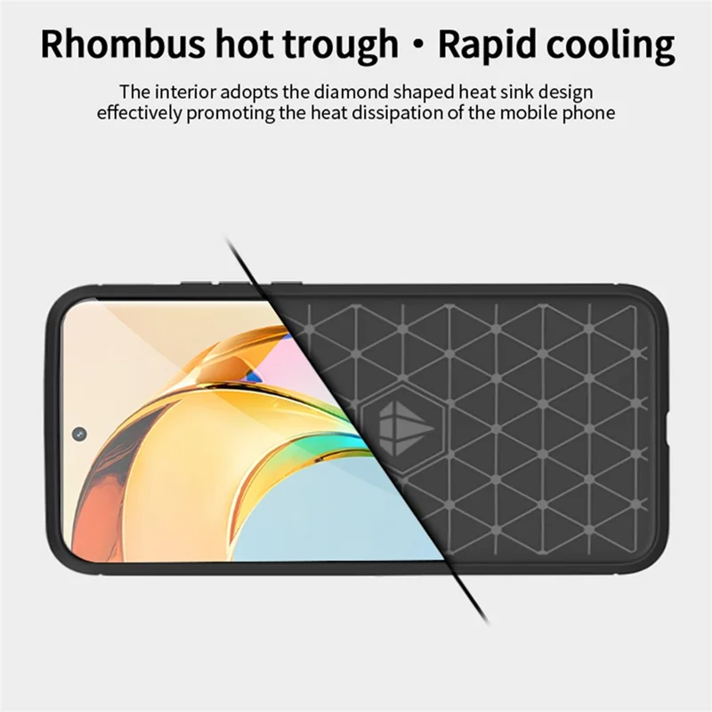 MOFI JK TPU Series-1 For Honor X9b 5G / Magic6 Lite 5G Чехол с текстурой карбона, TPU-чехол для телефона - черный