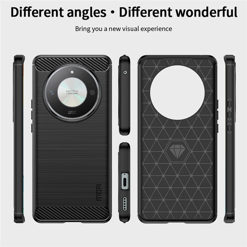 MOFI JK TPU Series-1 For Honor X9b 5G / Magic6 Lite 5G Чехол с текстурой карбона, TPU-чехол для телефона - черный
