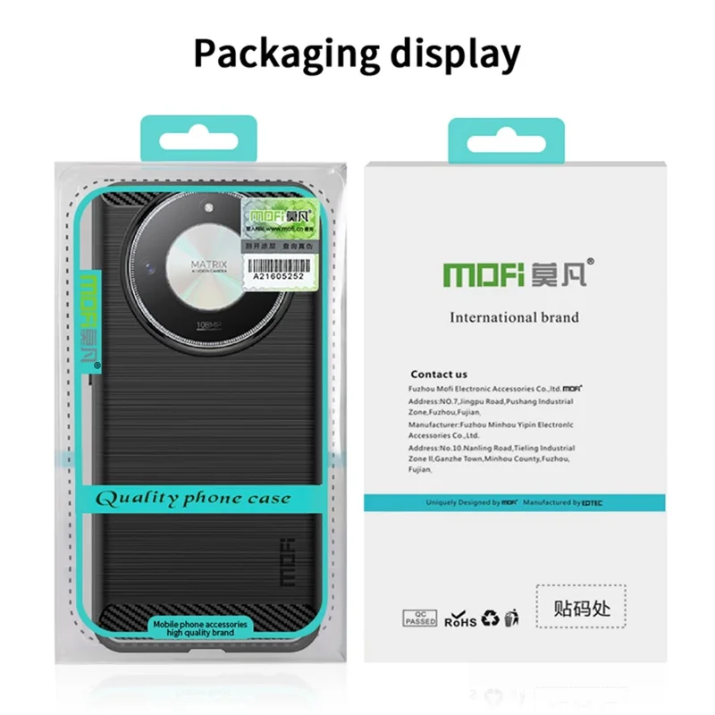 MOFI JK TPU Series-1 For Honor X9b 5G / Magic6 Lite 5G Чехол с текстурой карбона, TPU-чехол для телефона - черный