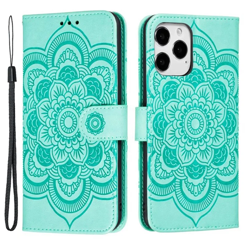 Für iPhone 15 Pro Max PU-Leder-Hülle, Ständer, Magnetverschluss, Handyhülle - Grün