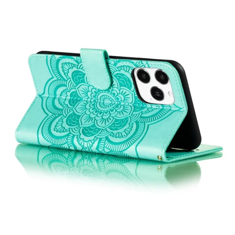 Für iPhone 15 Pro Max PU-Leder-Hülle, Ständer, Magnetverschluss, Handyhülle - Grün