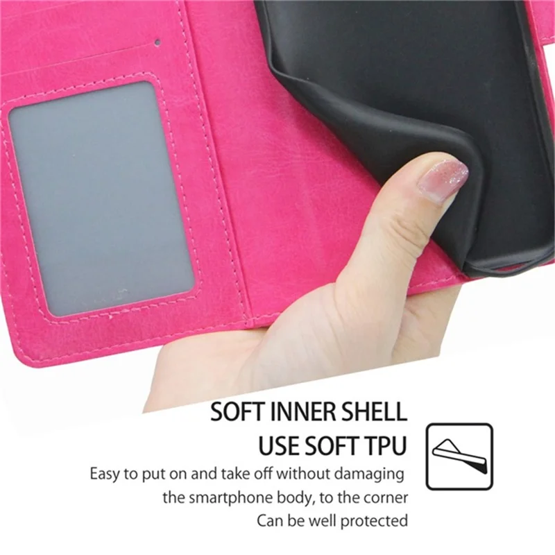 For Motorola Edge 40 Neo 5G Case TPU+PU Leather Wallet Stand Smart Phone Cover - Rose