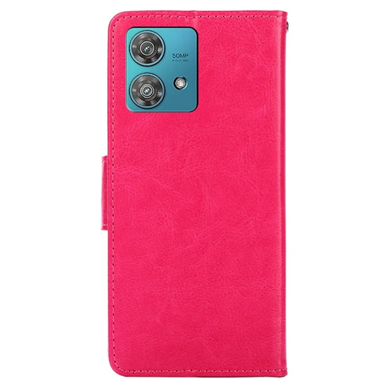 For Motorola Edge 40 Neo 5G Case TPU+PU Leather Wallet Stand Smart Phone Cover - Rose
